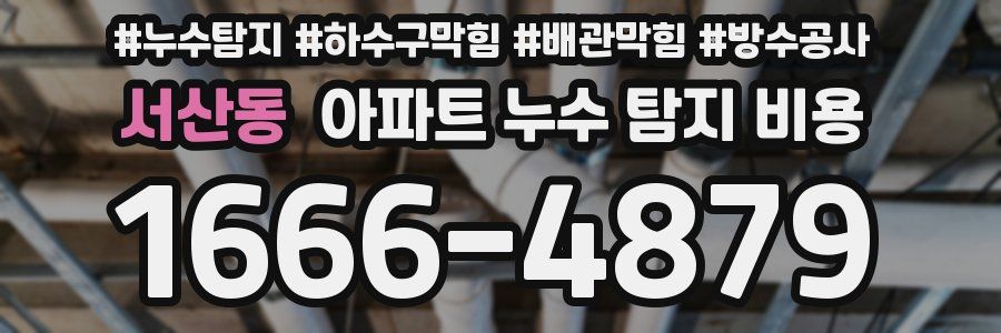 서산동 아파트 누수 탐지 비용