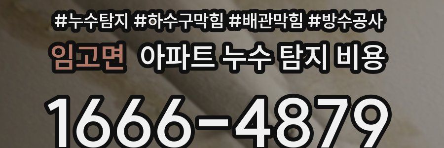임고면 아파트 누수 탐지 비용