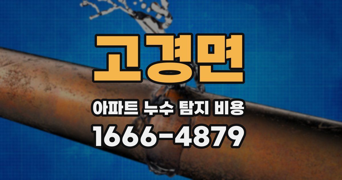 고경면 아파트 누수 탐지 비용