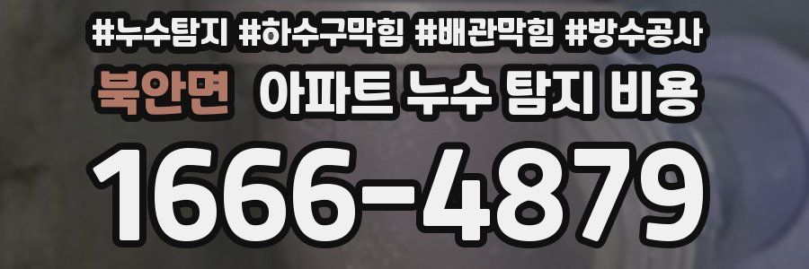 북안면 아파트 누수 탐지 비용