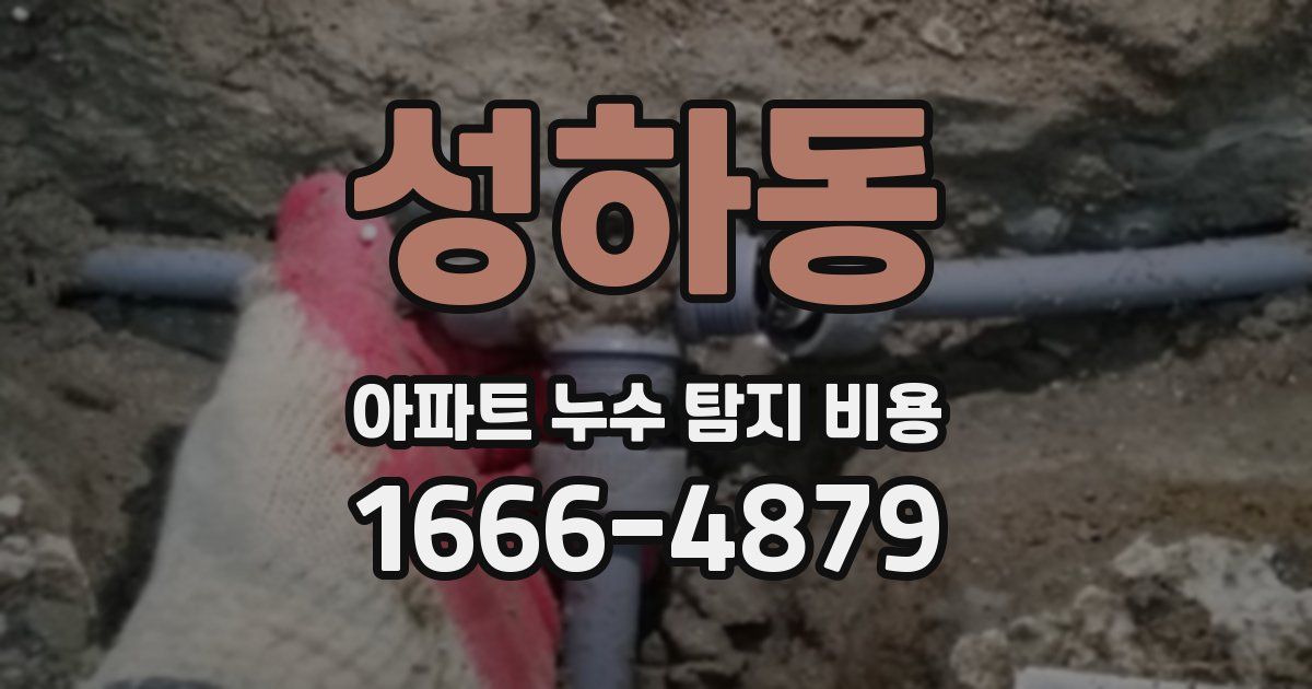 성하동 아파트 누수 탐지 비용