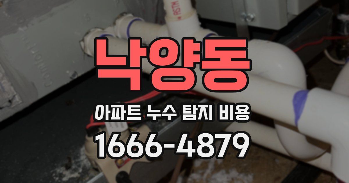 낙양동 아파트 누수 탐지 비용