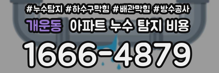 개운동 아파트 누수 탐지 비용