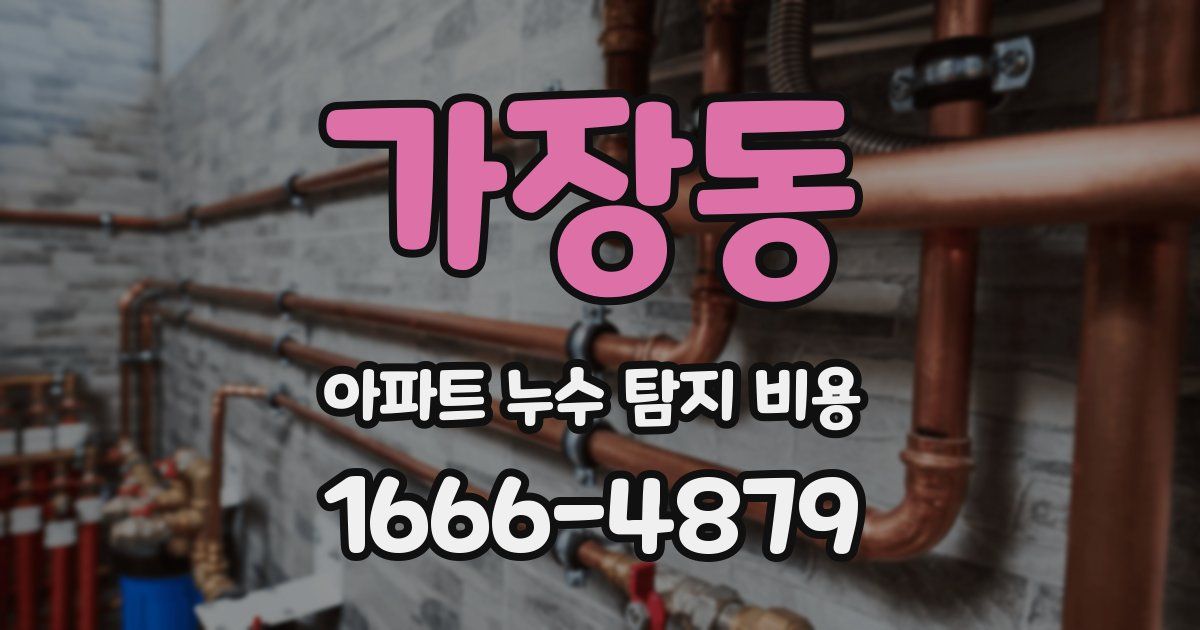 가장동 아파트 누수 탐지 비용