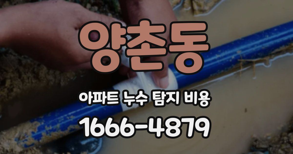 양촌동 아파트 누수 탐지 비용