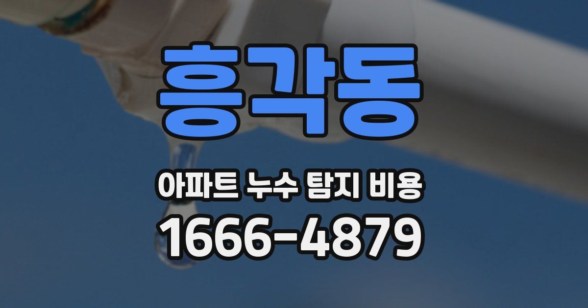 흥각동 아파트 누수 탐지 비용