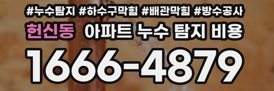 헌신동 아파트 누수 탐지 비용