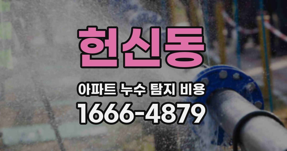 헌신동 아파트 누수 탐지 비용