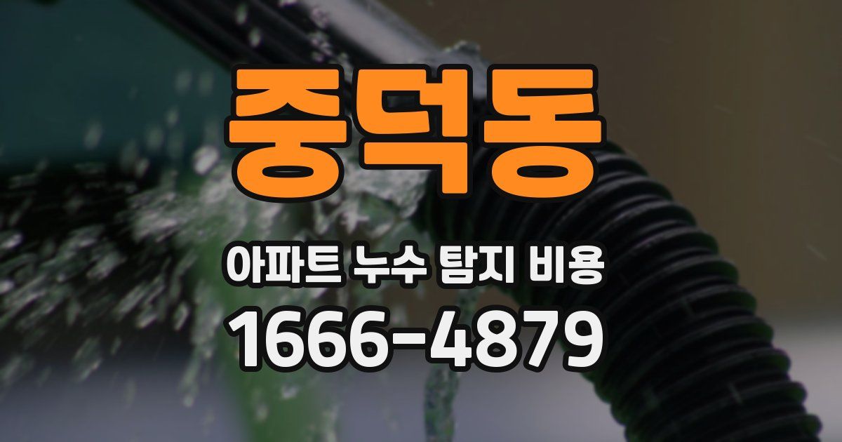 중덕동 아파트 누수 탐지 비용