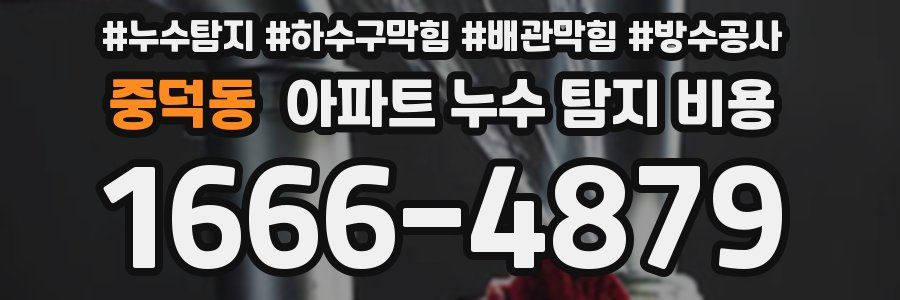 중덕동 아파트 누수 탐지 비용