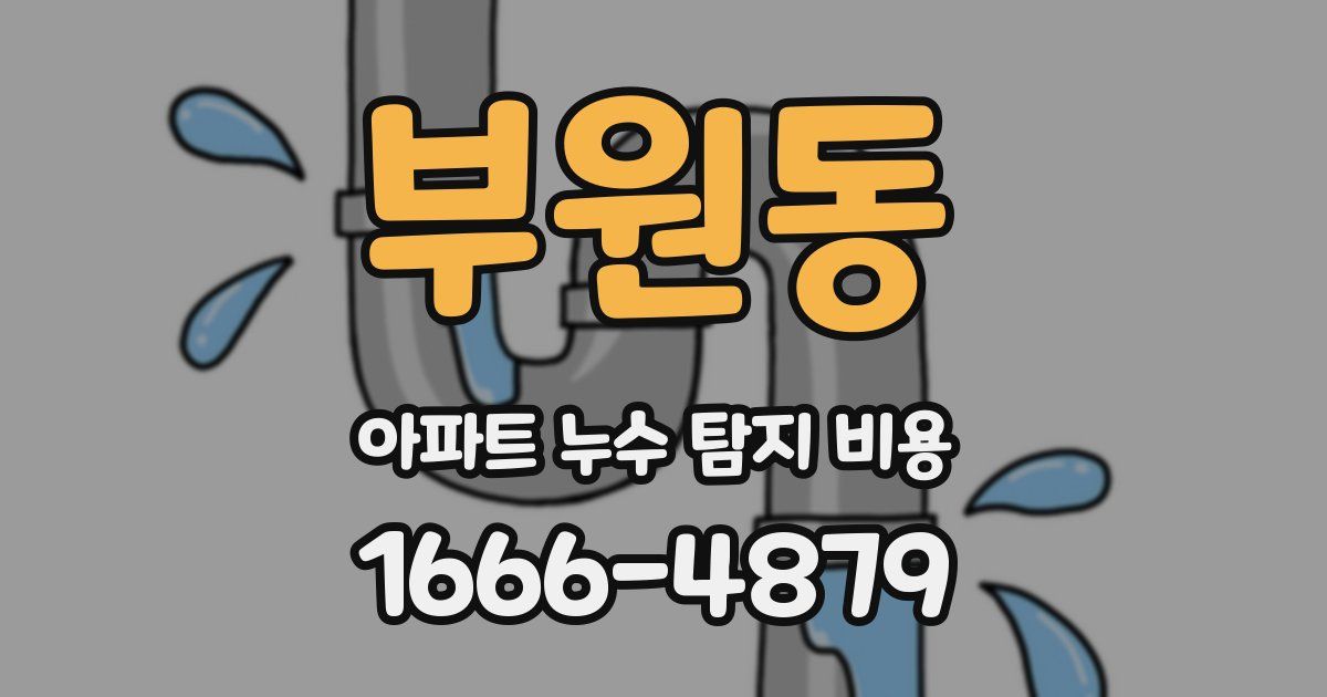 부원동 아파트 누수 탐지 비용
