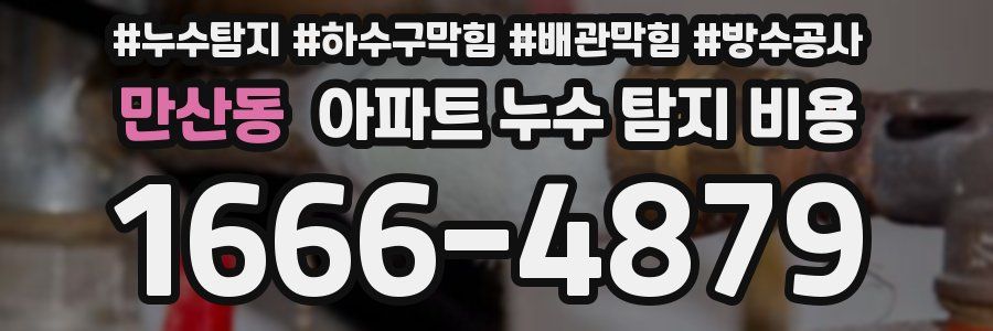 만산동 아파트 누수 탐지 비용
