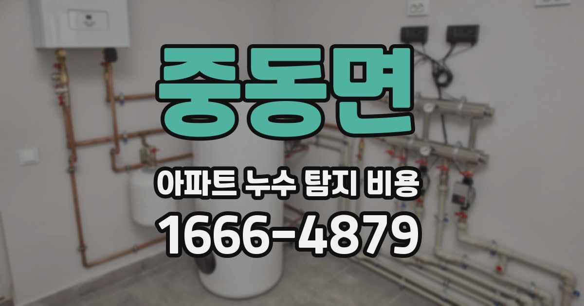 중동면 아파트 누수 탐지 비용