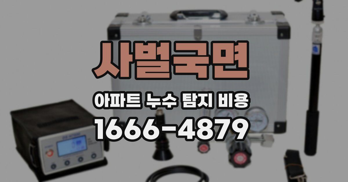 사벌국면 아파트 누수 탐지 비용