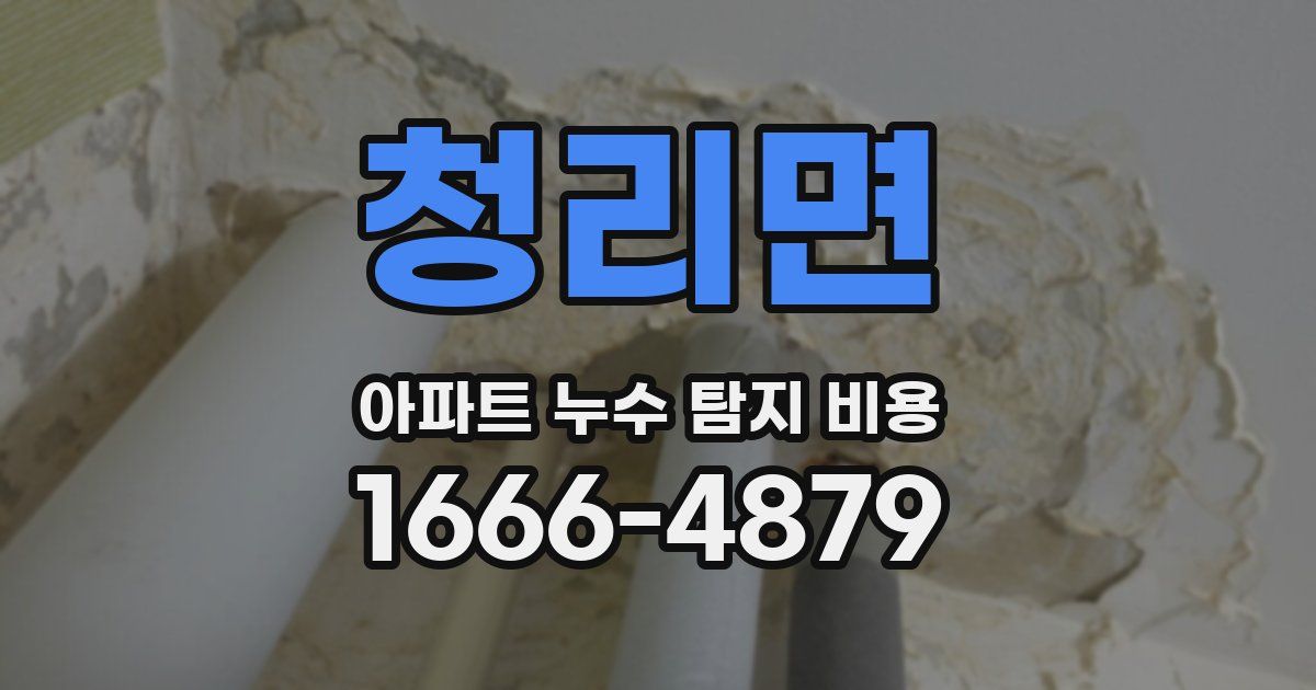 청리면 아파트 누수 탐지 비용