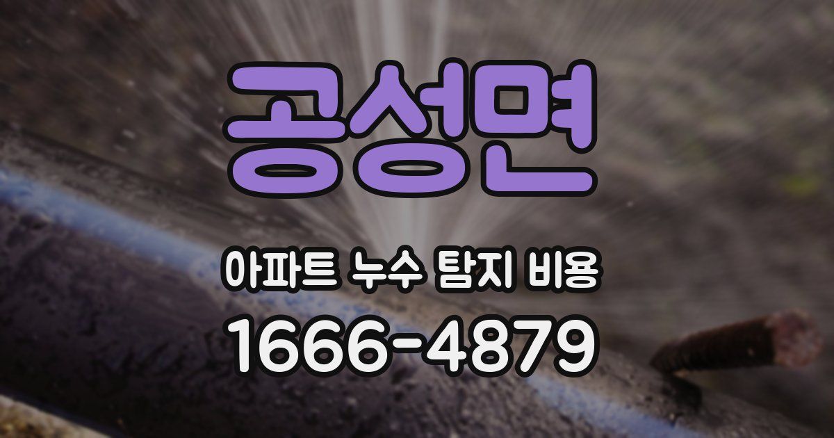 공성면 아파트 누수 탐지 비용
