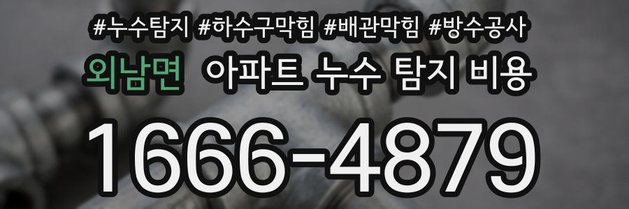 외남면 아파트 누수 탐지 비용