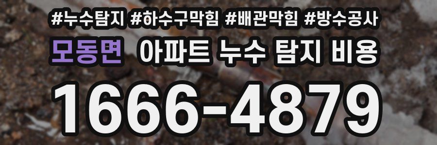 모동면 아파트 누수 탐지 비용