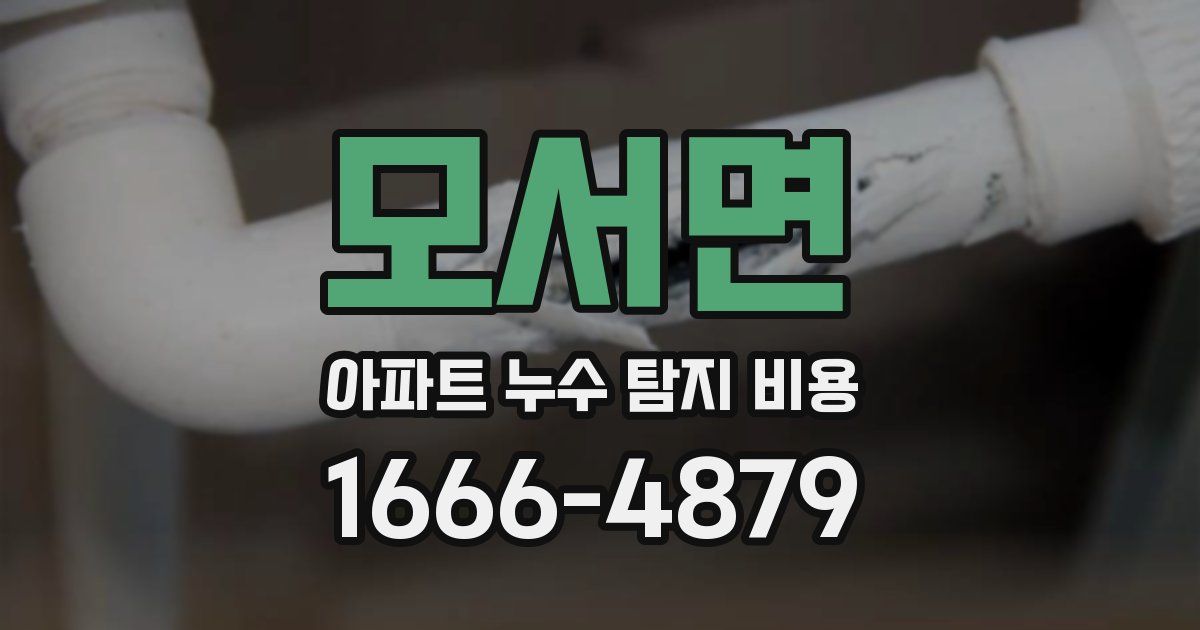 모서면 아파트 누수 탐지 비용