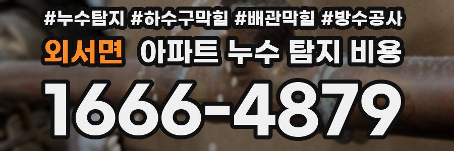 외서면 아파트 누수 탐지 비용