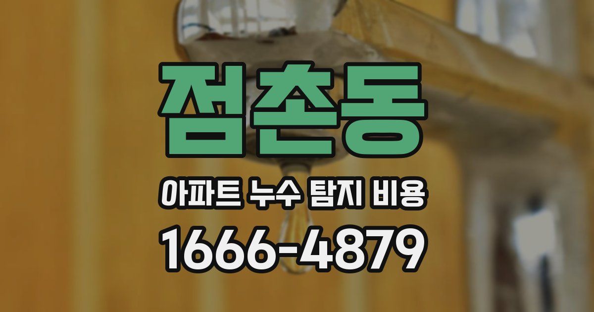 점촌동 아파트 누수 탐지 비용