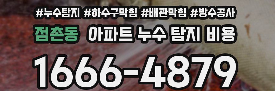 점촌동 아파트 누수 탐지 비용