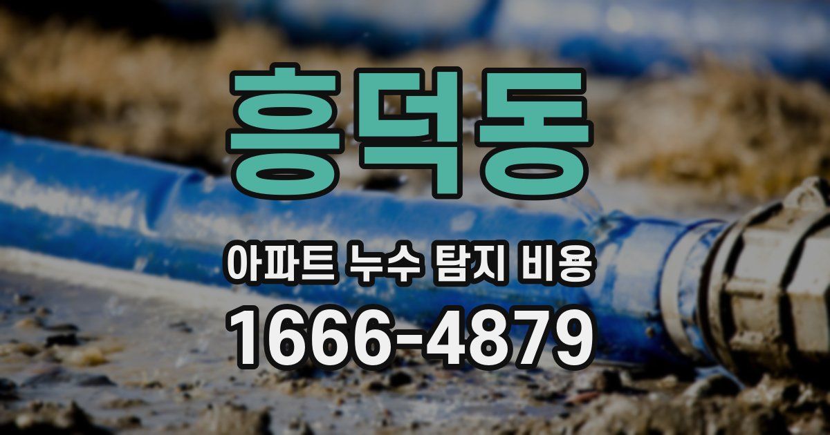 흥덕동 아파트 누수 탐지 비용