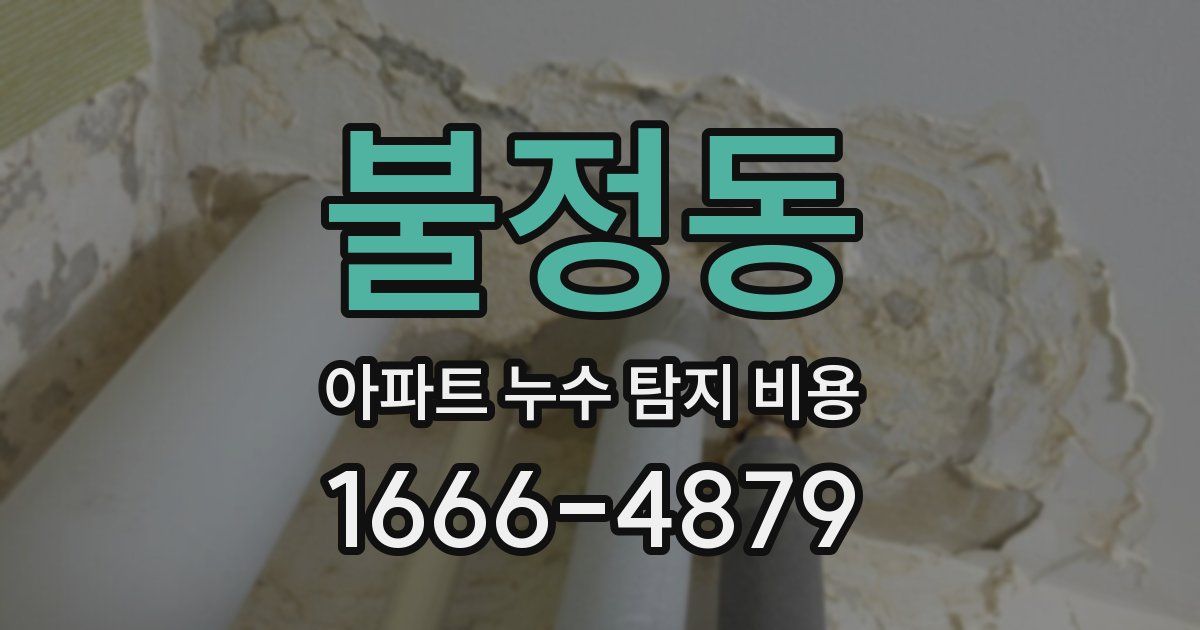 불정동 아파트 누수 탐지 비용