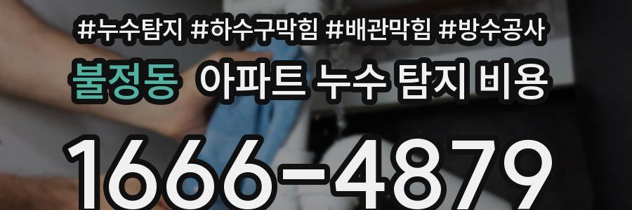 불정동 아파트 누수 탐지 비용