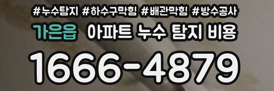가은읍 아파트 누수 탐지 비용
