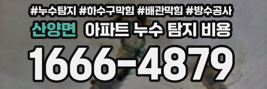 산양면 아파트 누수 탐지 비용