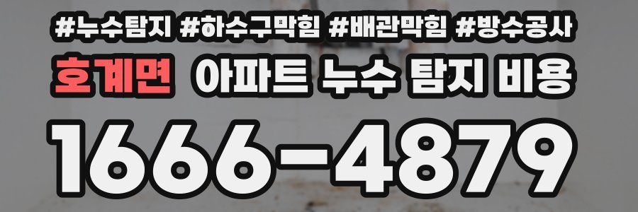 호계면 아파트 누수 탐지 비용