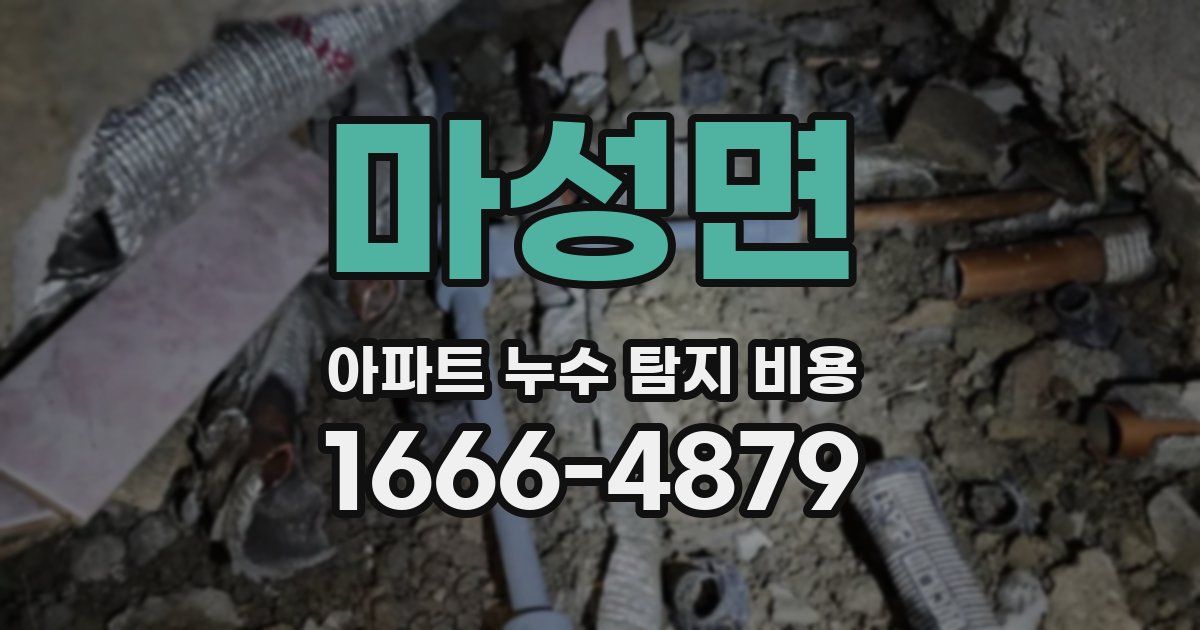 마성면 아파트 누수 탐지 비용