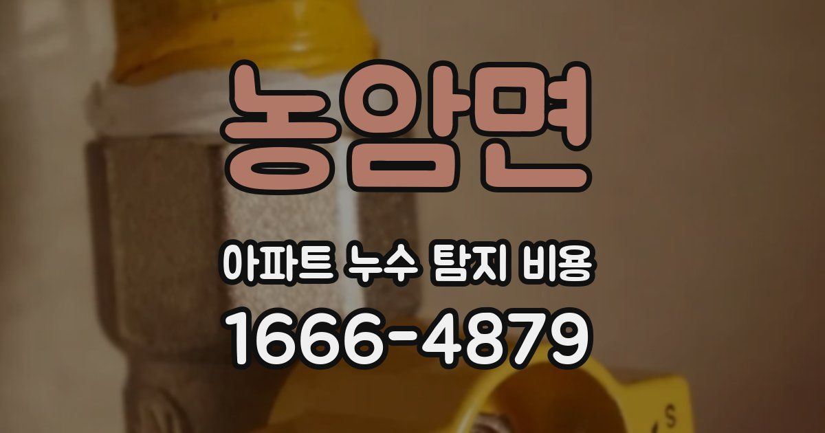 농암면 아파트 누수 탐지 비용