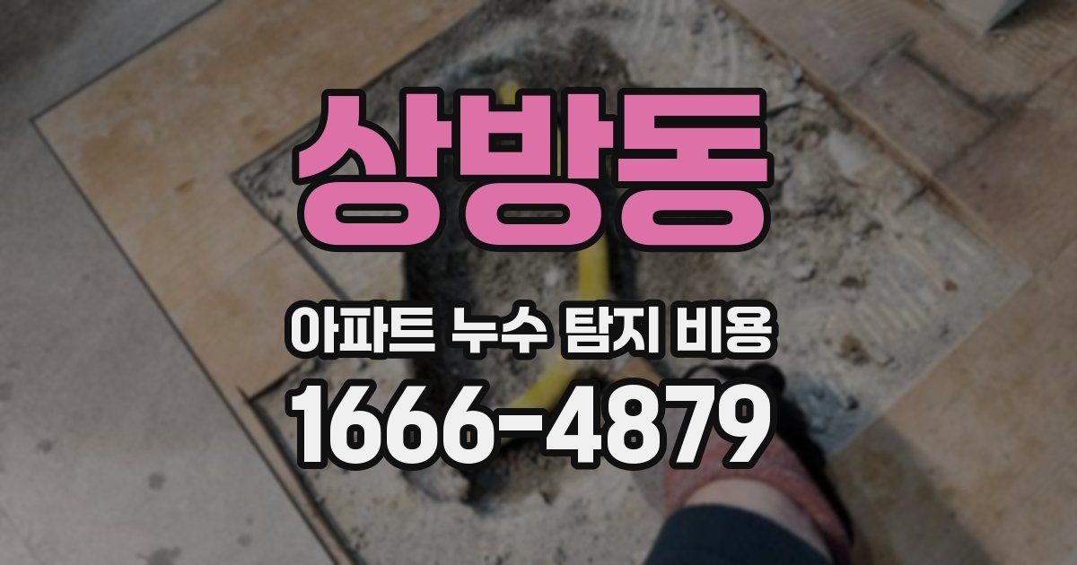 상방동 아파트 누수 탐지 비용
