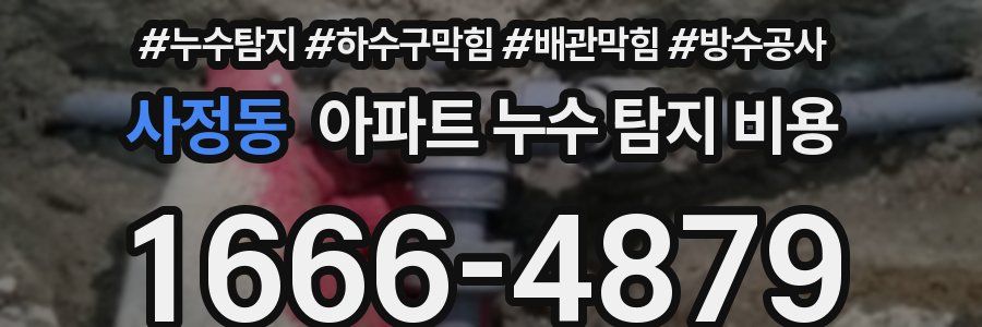 사정동 아파트 누수 탐지 비용