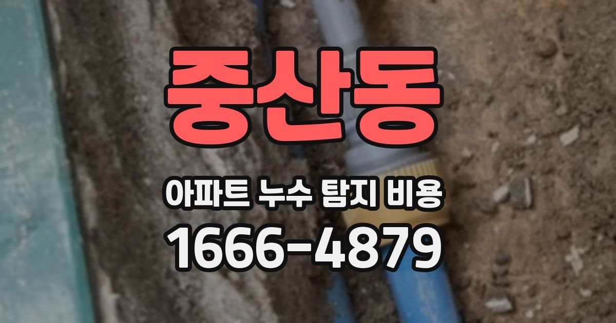 중산동 아파트 누수 탐지 비용