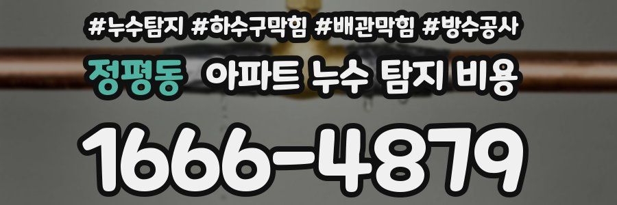 정평동 아파트 누수 탐지 비용