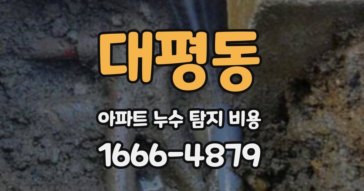 대평동 아파트 누수 탐지 비용