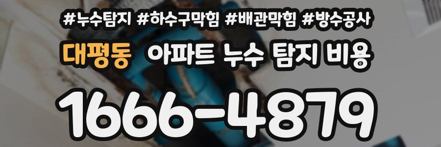 대평동 아파트 누수 탐지 비용