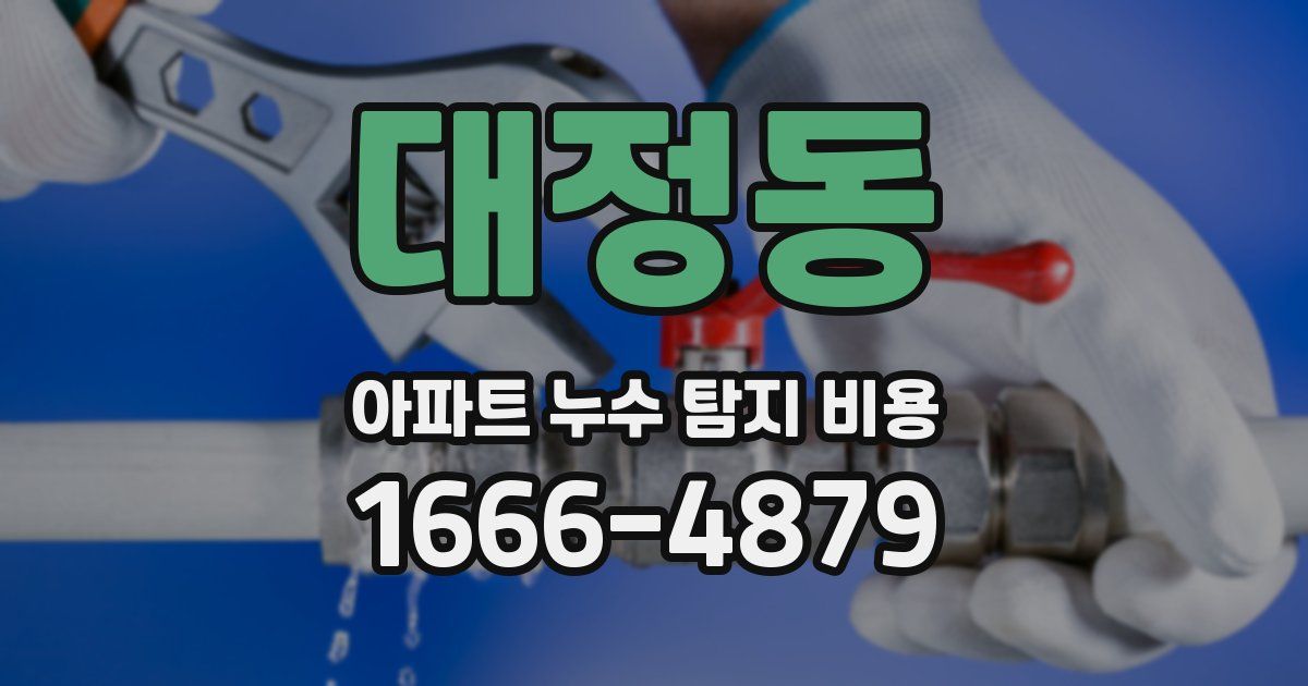 대정동 아파트 누수 탐지 비용