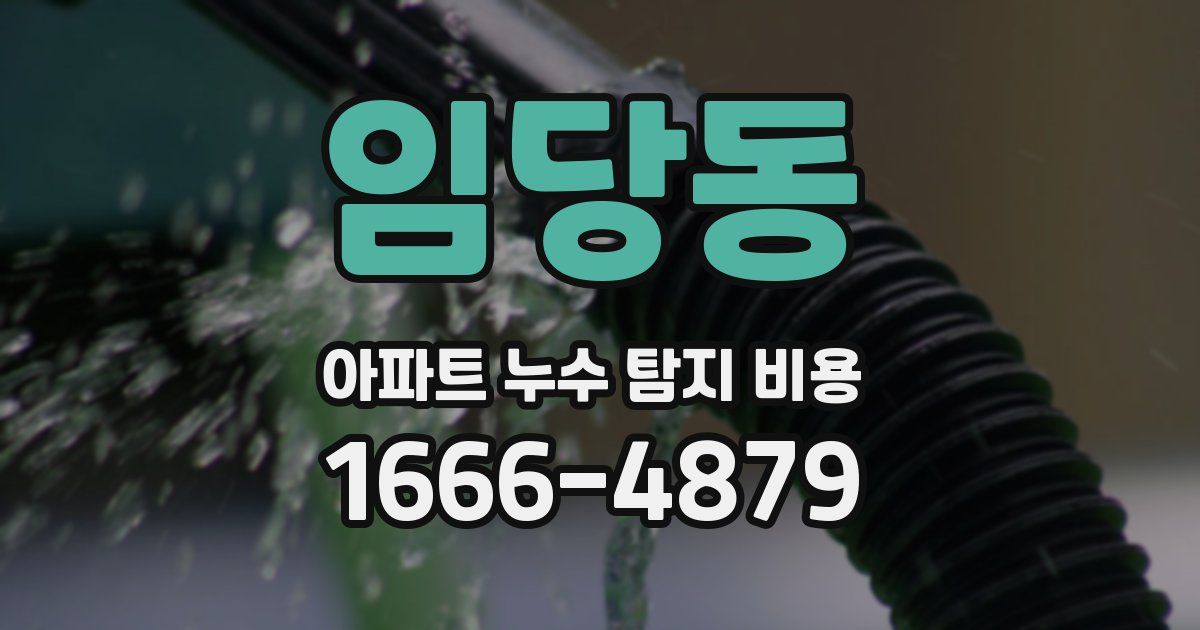임당동 아파트 누수 탐지 비용