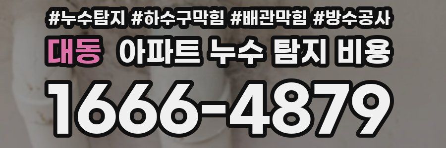 대동 아파트 누수 탐지 비용