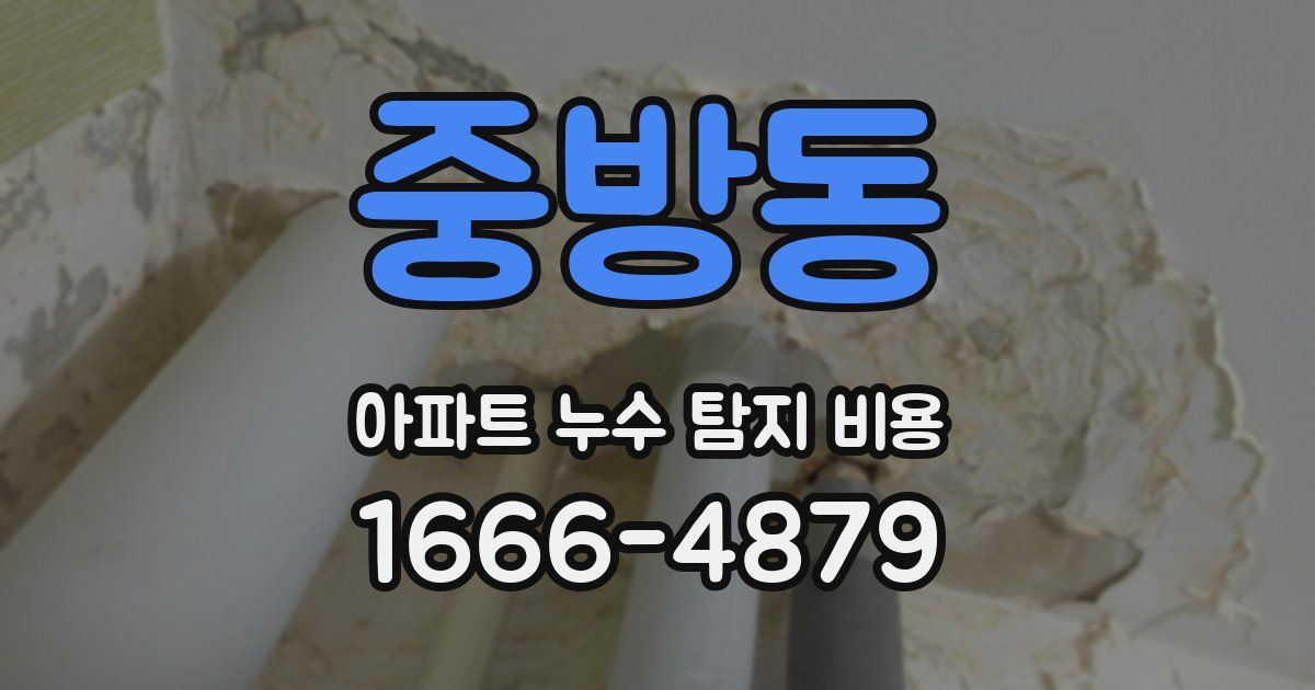 중방동 아파트 누수 탐지 비용