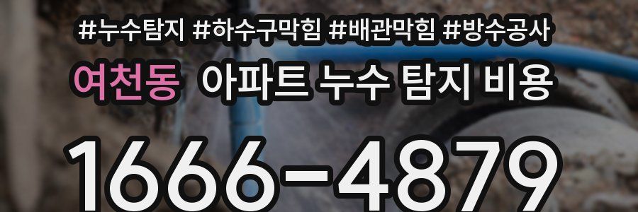 여천동 아파트 누수 탐지 비용