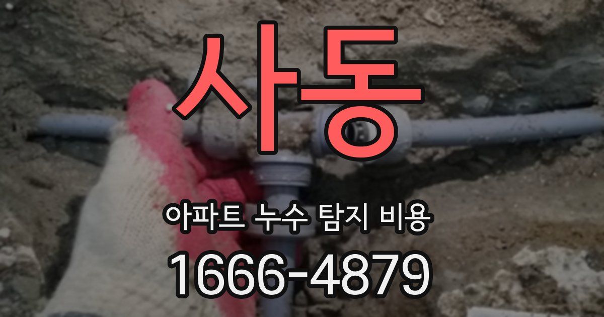 사동 아파트 누수 탐지 비용