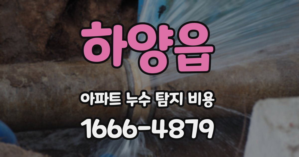 하양읍 아파트 누수 탐지 비용