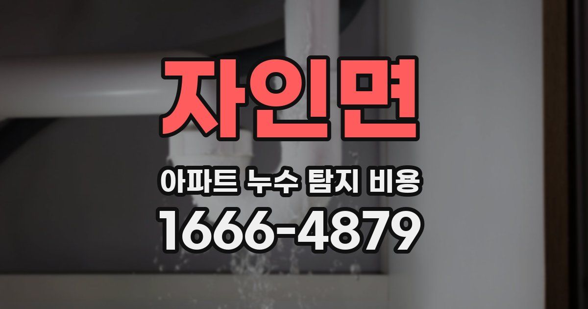 자인면 아파트 누수 탐지 비용