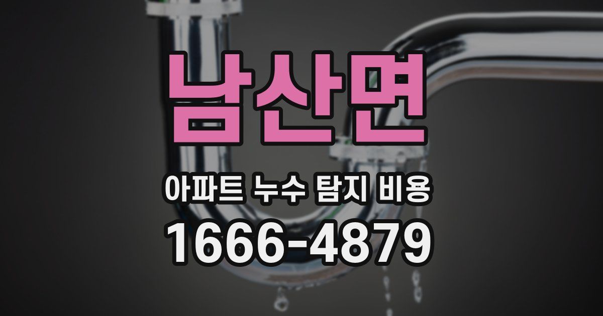 남산면 아파트 누수 탐지 비용