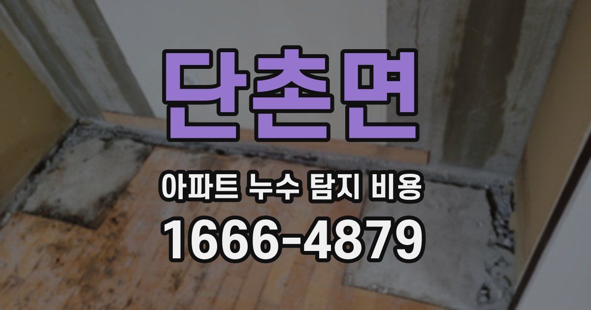 단촌면 아파트 누수 탐지 비용